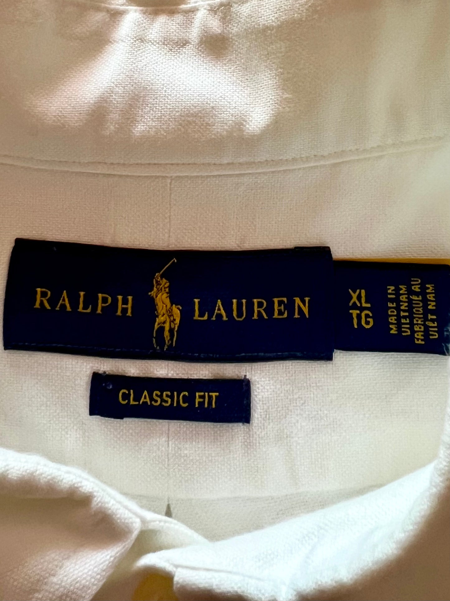 Camisa de botones Polo Ralph Lauren 🏇🏼 Oxford en color blanco Talla XL Entalle Clásico