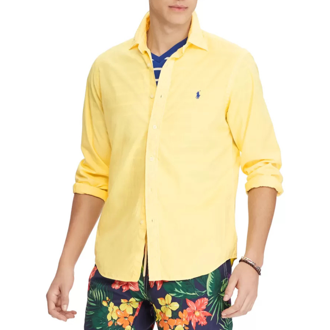 Camisa de botones Polo Ralph Lauren 🏇🏼 en color amarillo claro Talla XXL Entalle Regular
