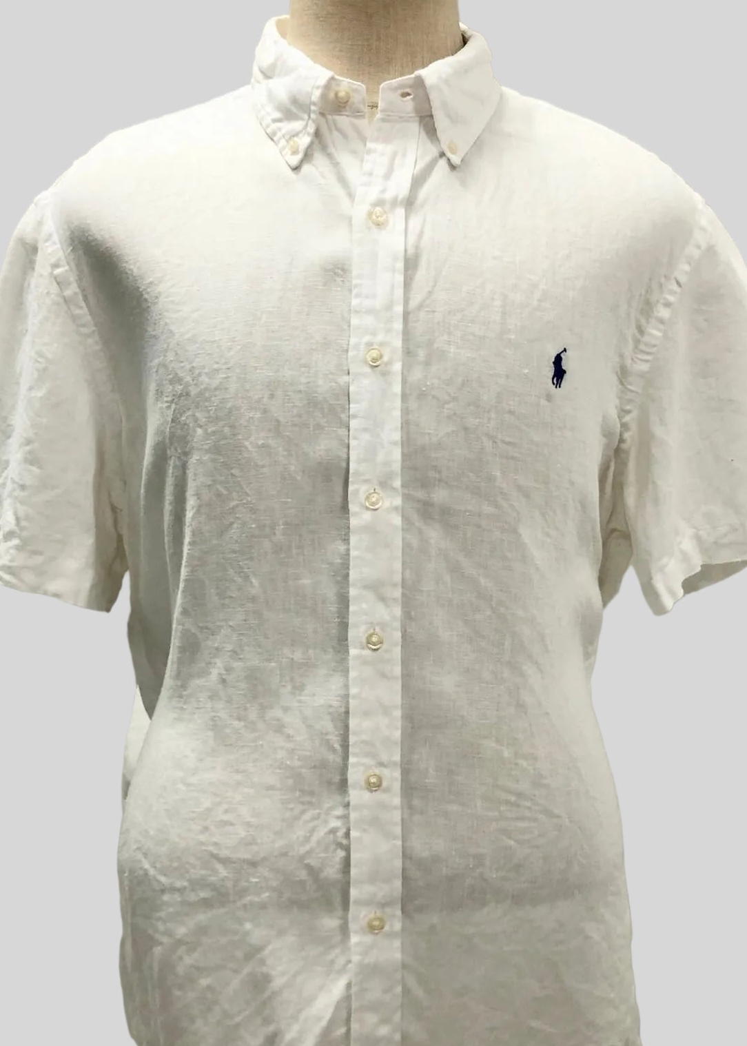Camisa Polo Ralph Lauren 🏇🏼 de Lino en color blanco Talla XL Entalle Regular (ver descripción)