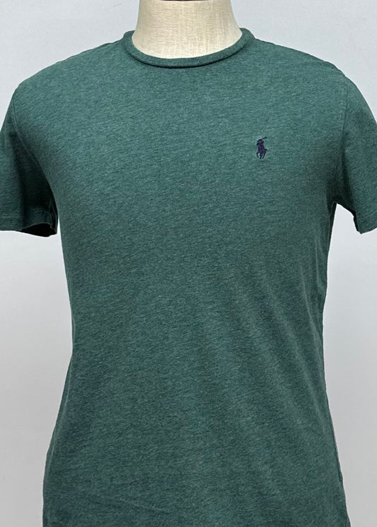 Camiseta cuello Redondo Polo Ralph Lauren 🏇🏼 color verde oscuro manga corta Talla Medium Entalle Regular