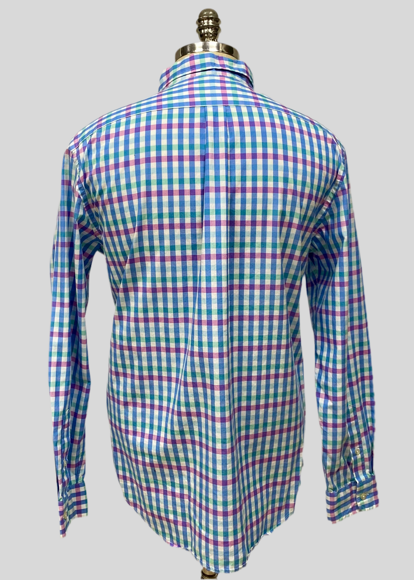 Camisa de botones Vineyard Vines 🐳 color blanco de cuadros en color verde, celeste y rosado intenso Talla M Entalle Clásico