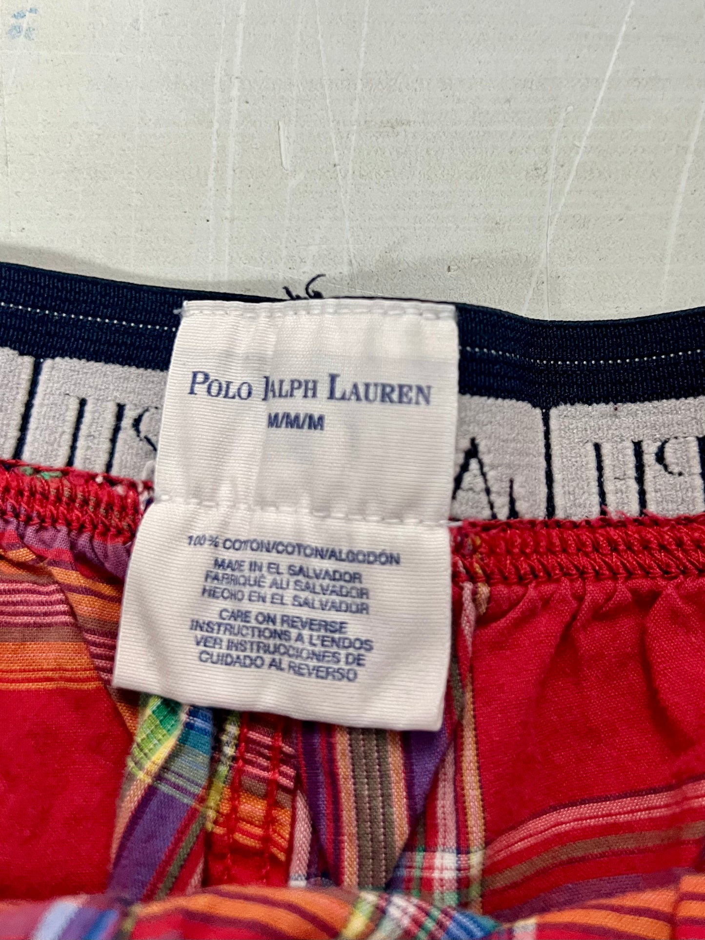 Boxer tejido Polo Ralph Lauren 🏇🏼 Tela algodón de cuadros en rojo, azul y naranja Talla M