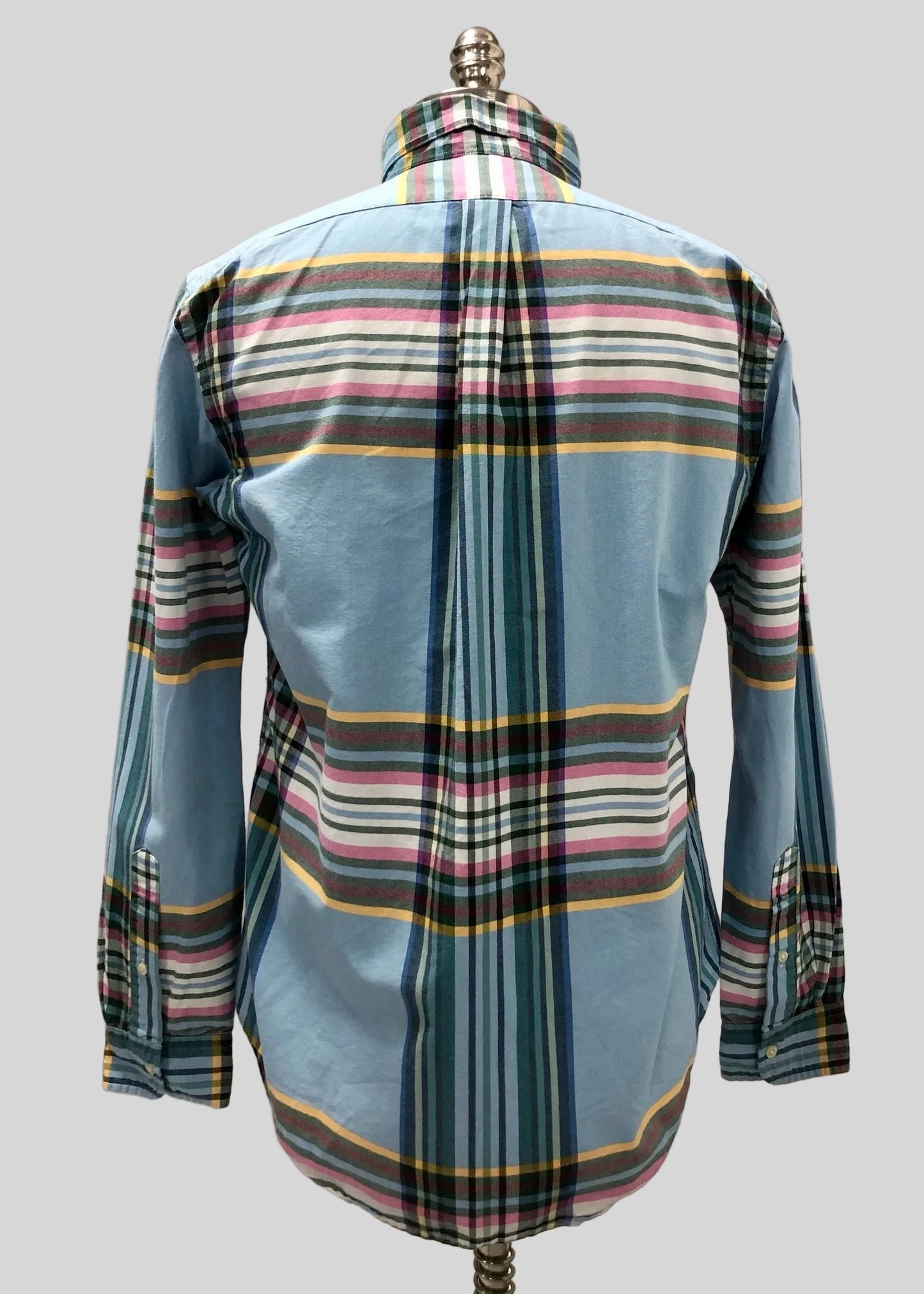 Camisa Polo Ralph Lauren 🏇🏼 Oxford de cuadros tartán en color celeste, rosado y blanco Talla M Entalle Clásico