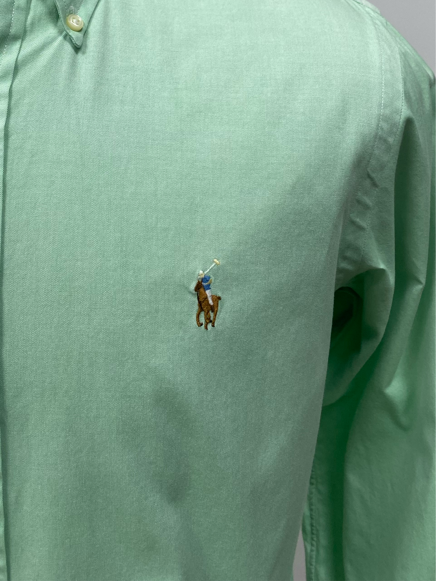 Camisa de botones Polo Ralph Lauren 🏇🏼 en color verde menta Talla M Entalle Regular (ver descripción)