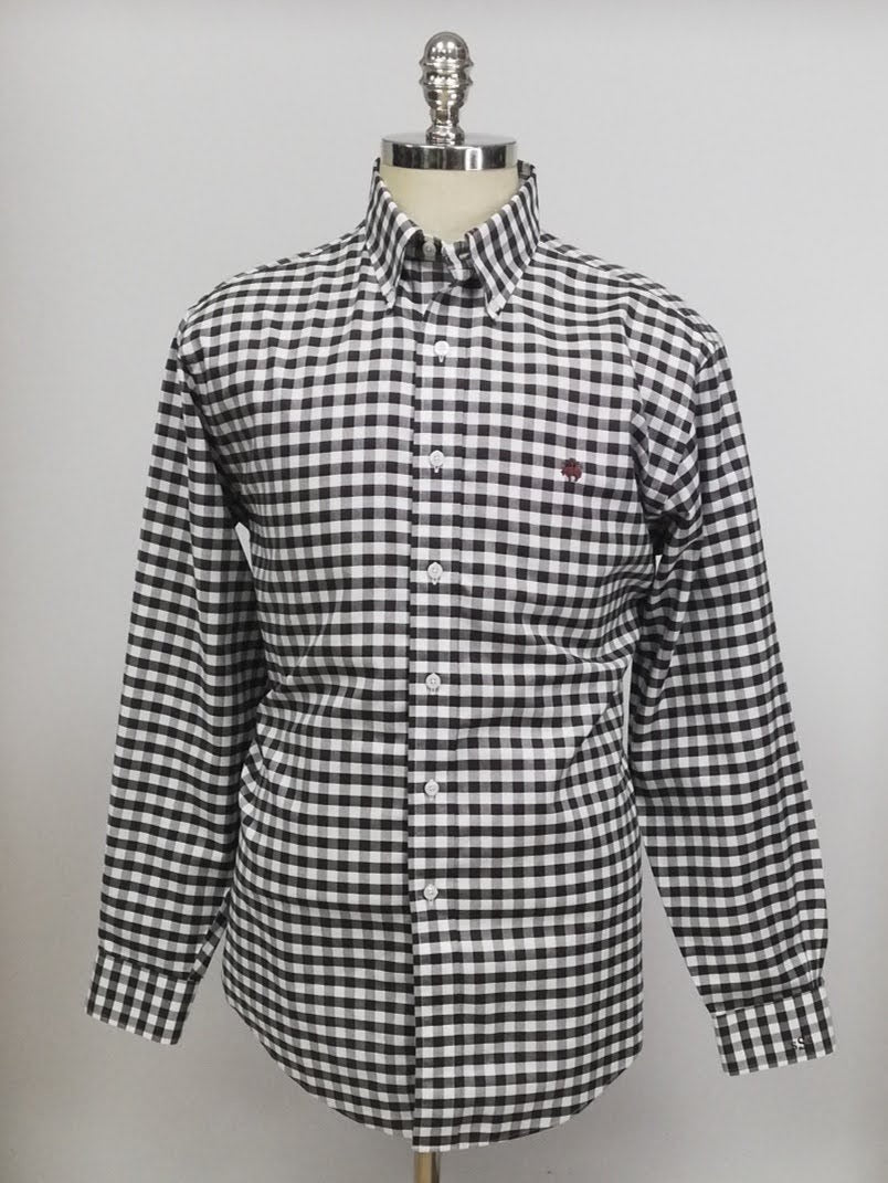 Camisa Brooks Brothers 🐑 con cuadros gingham en rojo oscuro oscuro y blanco Talla L Entalle Regular