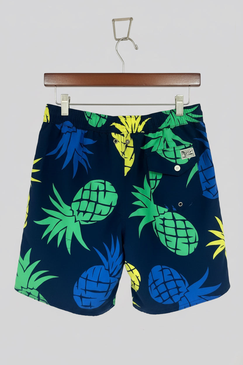 Short de baño Polo Ralph Lauren 🏇🏼 color azul navy con diseño de piñas talla M