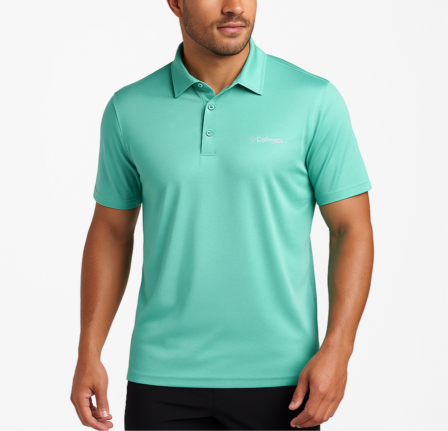 Camiseta Polo Columbia 🔷 Omni Freeze color turquesa Talla S Entalle Regular