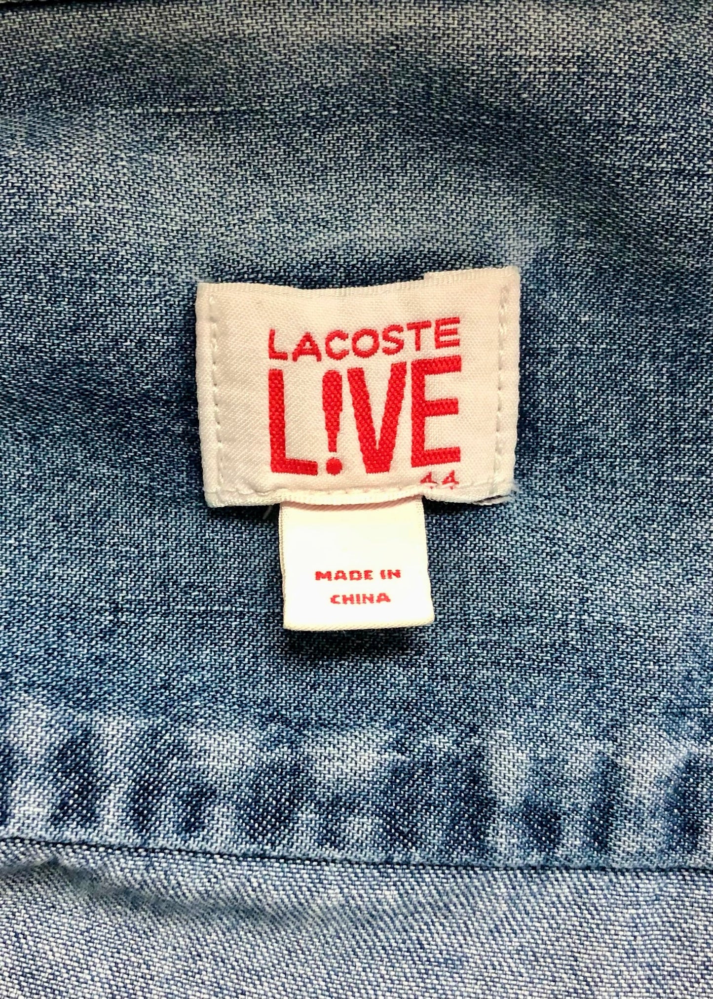 Camisa de botones Lacoste 🐊 De jeans color azul oscuro Talla XL Entalle Regular