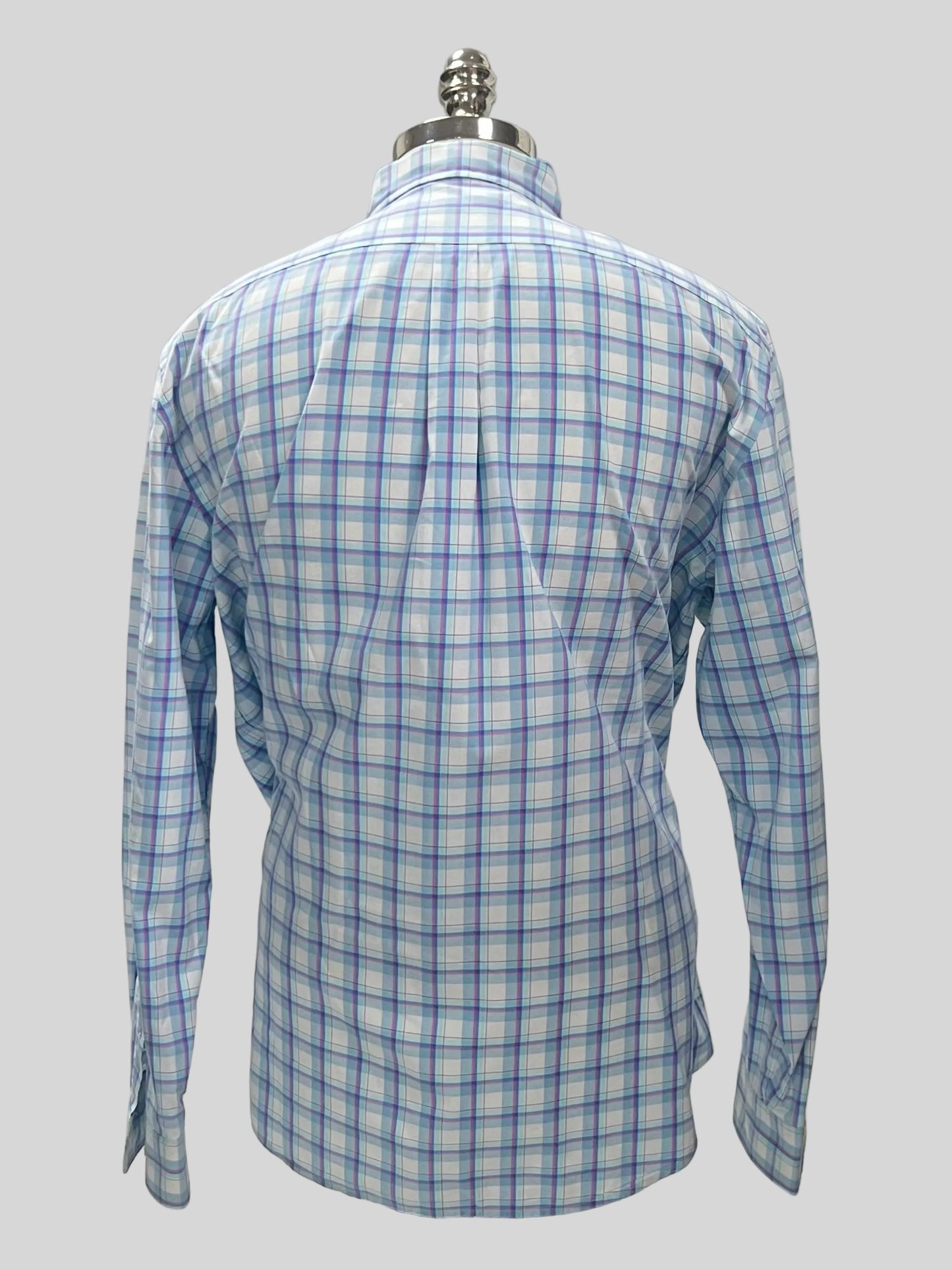 Camisa Vineyard Vines 🐳 Color blanco de cuadros en celeste y rosado Talla L Entalle Clásico
