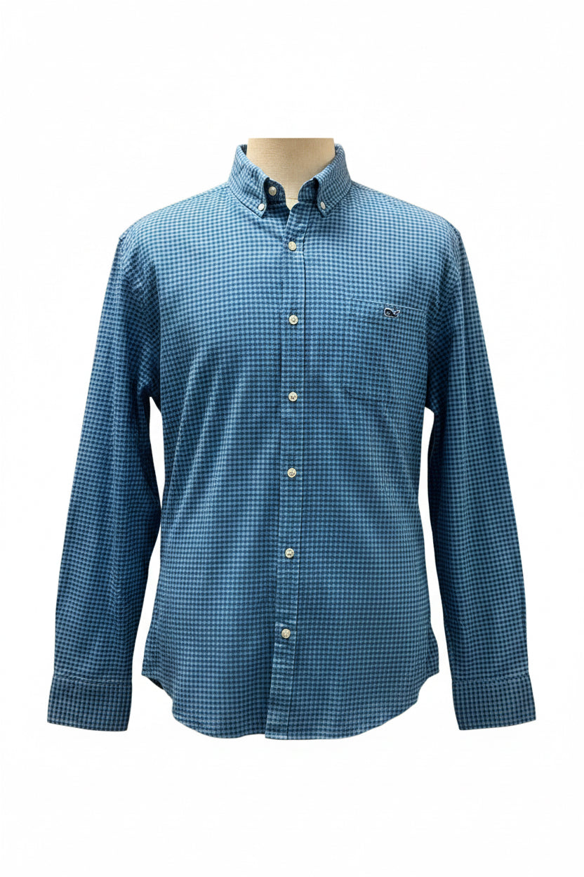 Camisa de cuadros Vineyard Vines 🐳 de cuadros en color Celeste y azul Talla XXL Entalle Slim Fit