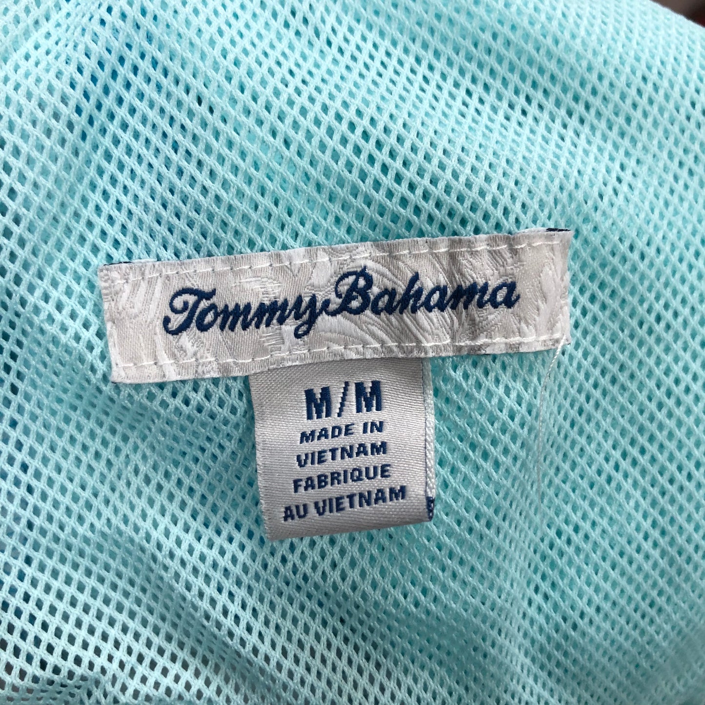 Short de baño Tommy Bahama 🏝 color turquesa con diseño de cócteles en blanco talla M