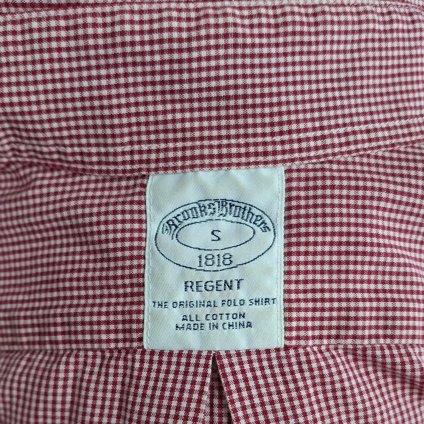 Camisa Brooks Brothers 🐑 de cuadros en color rojo y blanco Talla Small Entalle Regular