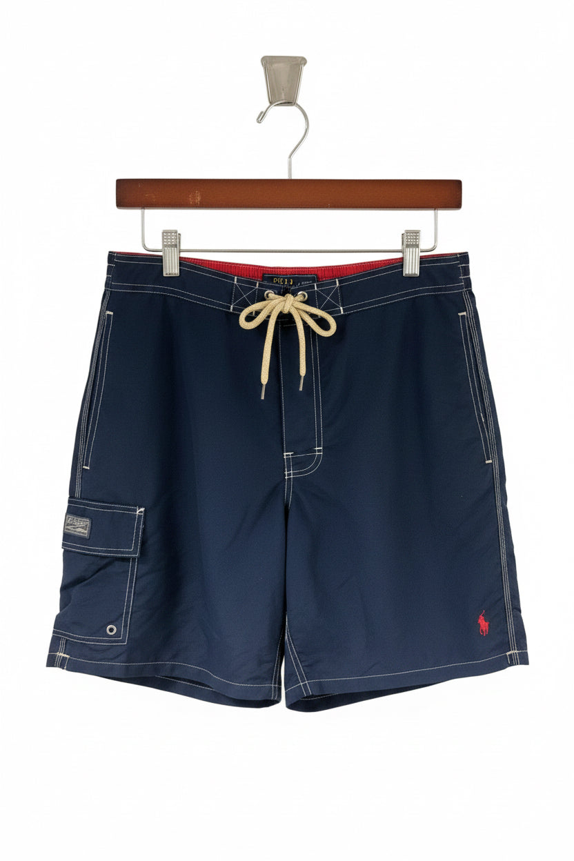 Short de baño Polo Ralph Lauren 🏇🏼 color azul navy con logo en rojo talla S