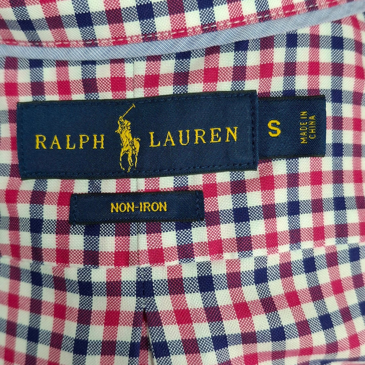 Camisa Polo Ralph Lauren 🏇🏼 con patron de cuadros rojo, azul y blanco Talla S Entalle Regular