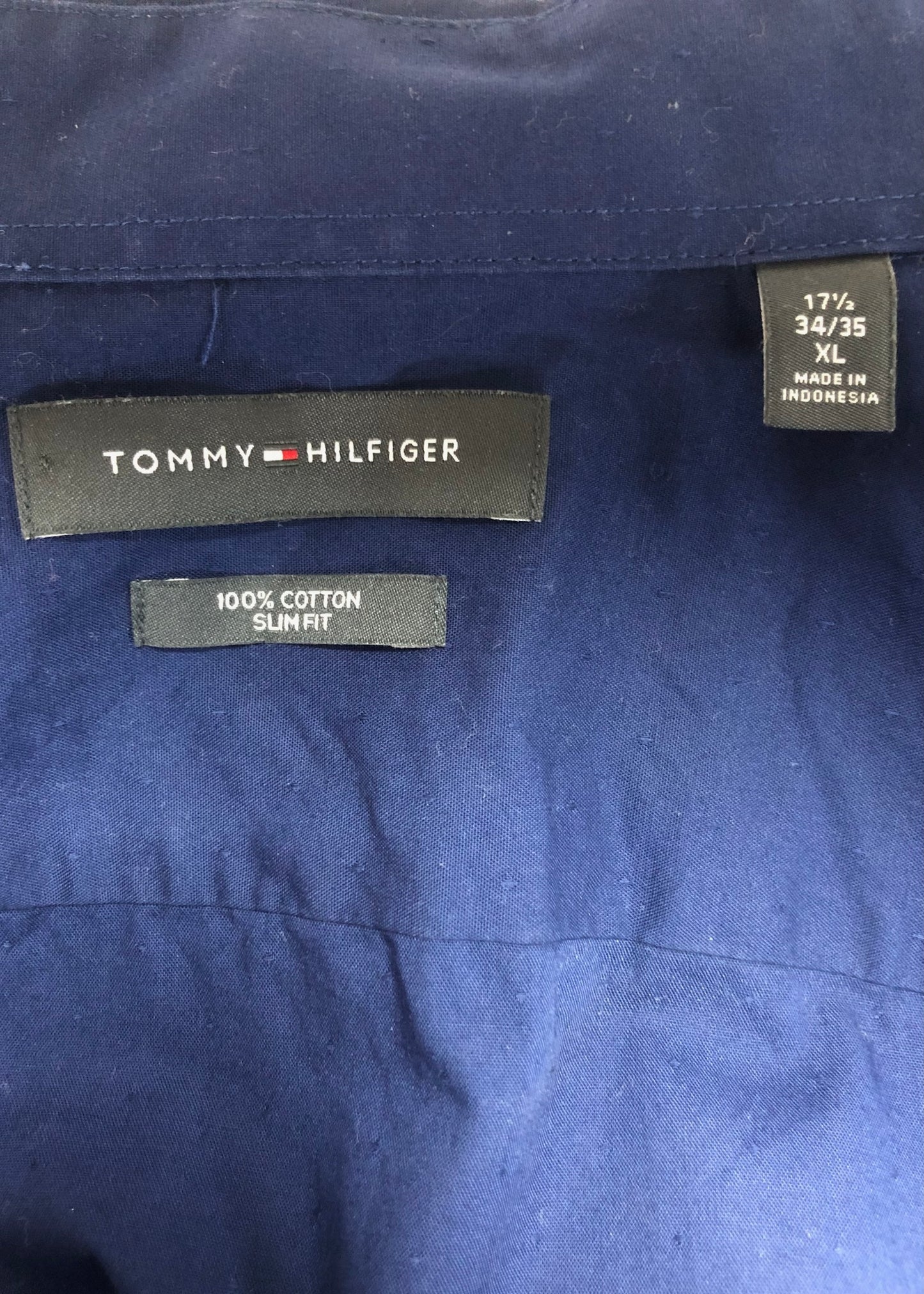 Camisa de botones Tommy Hilfiger 🇺🇸 en color azul navy Talla XL Entalle Slim Fit