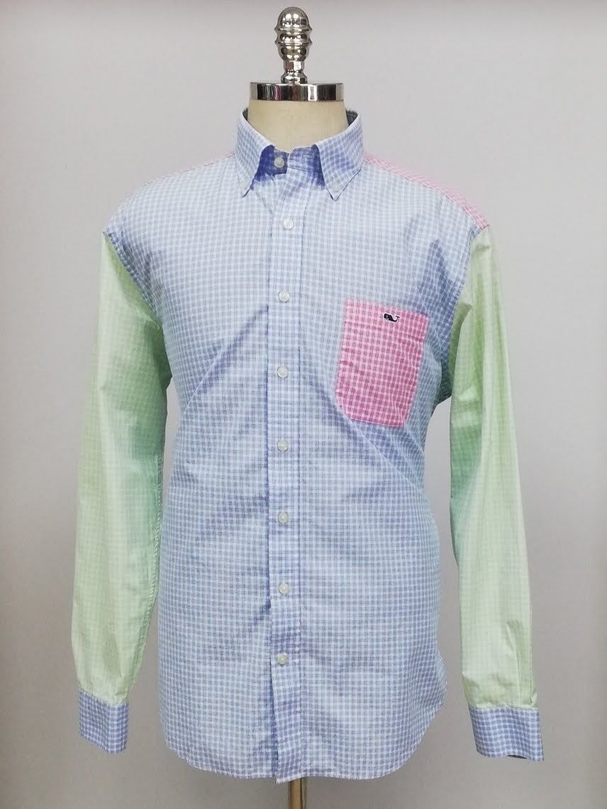 Camisa de botones Vineyard Vines 🐳 con patrón de cuadros multicolor Talla XL Entalle Slim Fit