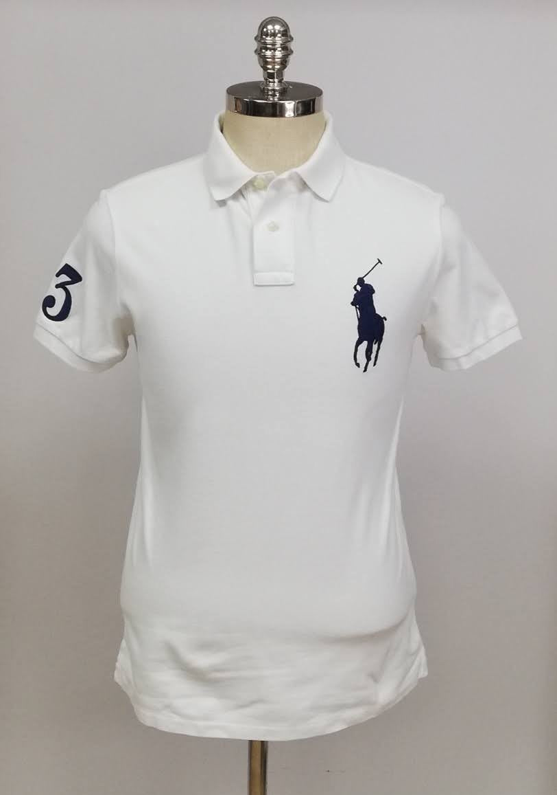 Camiseta Polo Ralph Lauren 🏇🏼color blanco con logo big pony Talla M Entalle Custom Slim Fit