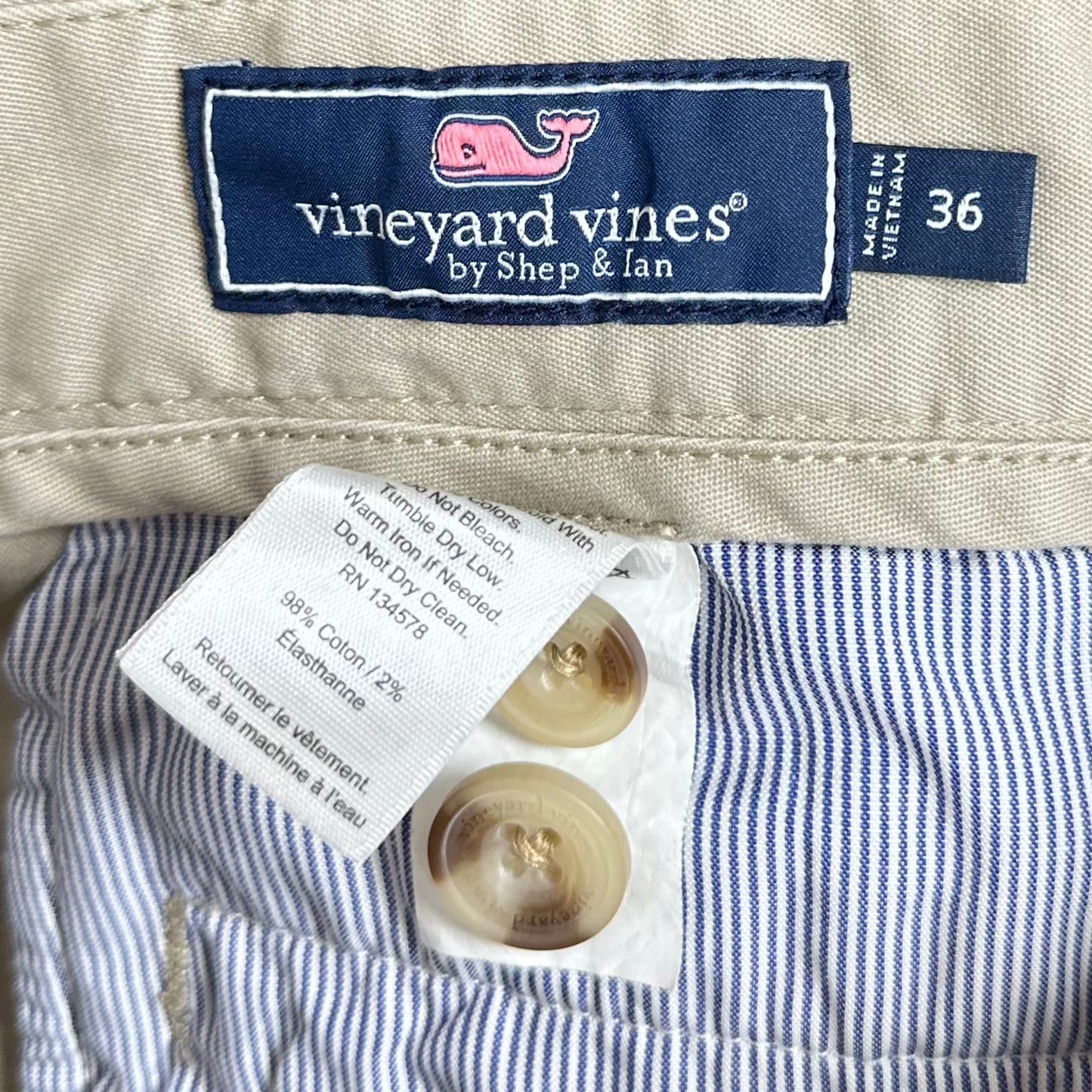 Short Casual Vineyard Vines 🐳 color Kaki talla 36