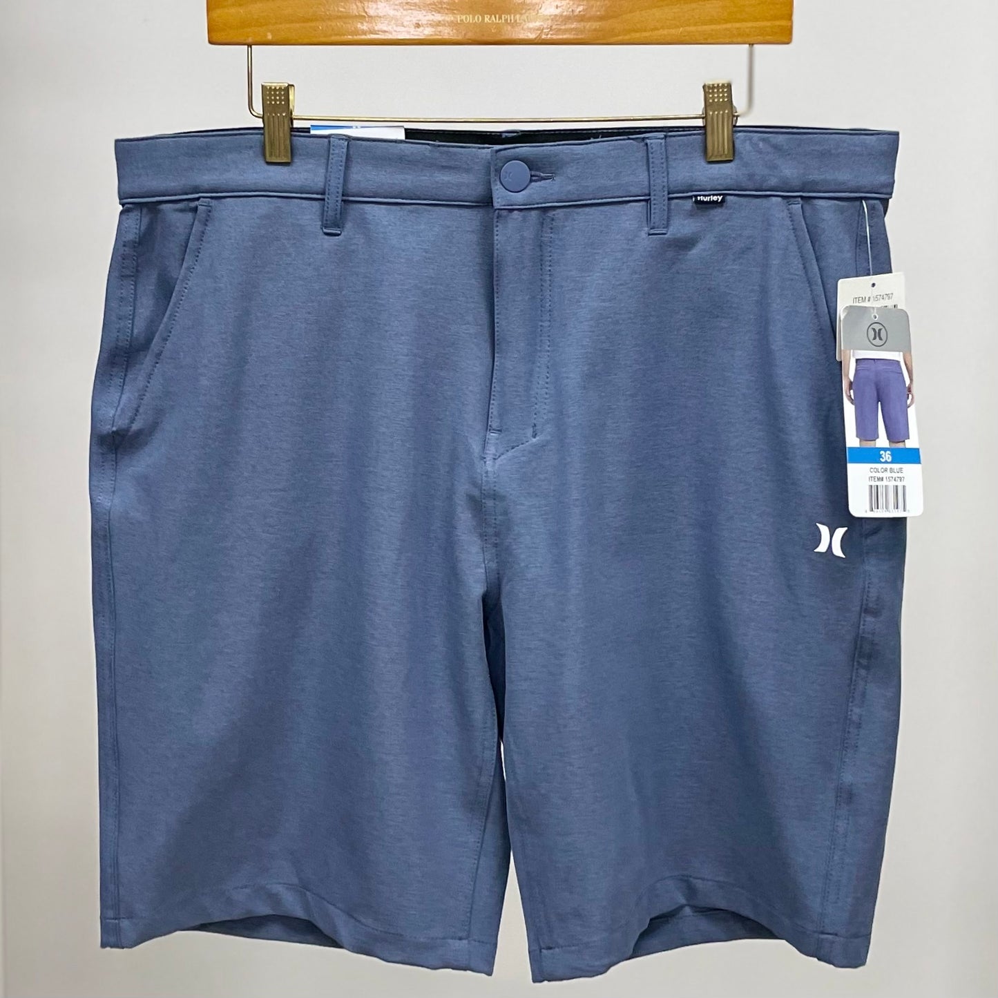 Short Híbrido Hurley 🏄🏽‍♂️ Tela performance color Azul grisáceo talla 36