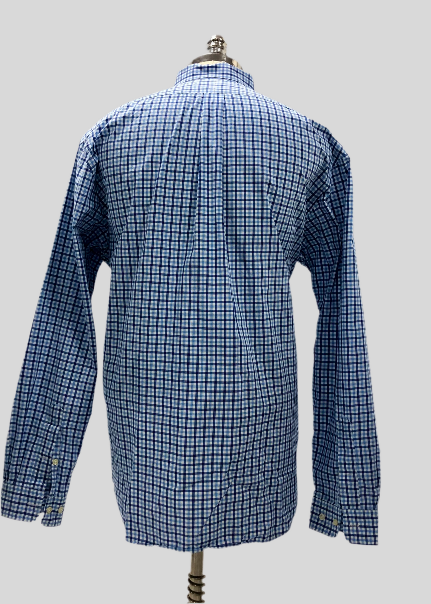 Camisa Polo Ralph Lauren 🏇🏼 Oxford color blanco con patron de cuadros en celeste y azul navy Talla XXL Entalle Regular