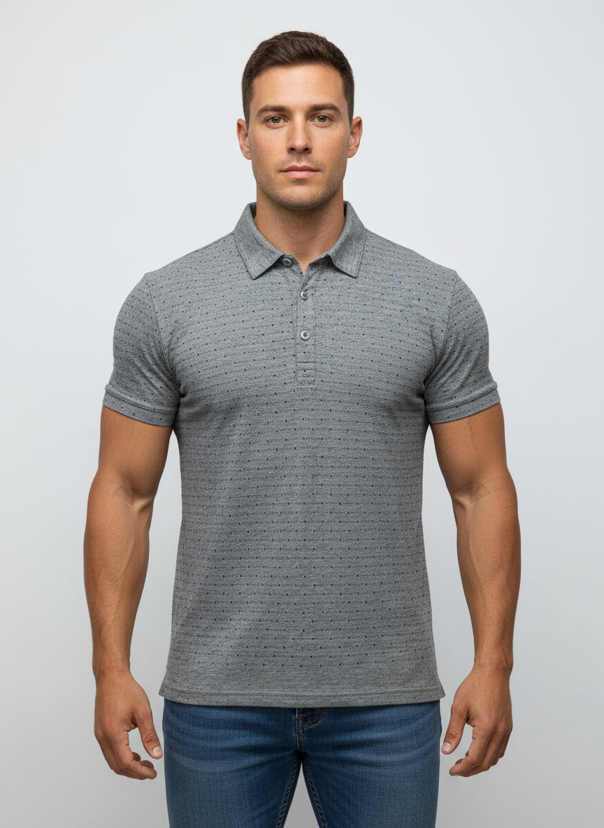 Camiseta Polo Hugo Boss color gris claro Talla L Entalle Regular