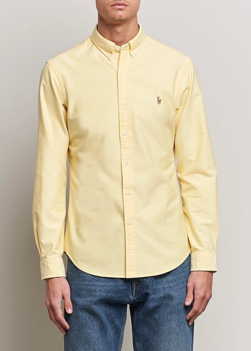 Camisa de botones Polo Ralph Lauren 🏇🏼 Oxford en color amarillo claro Talla M Entalle Regular