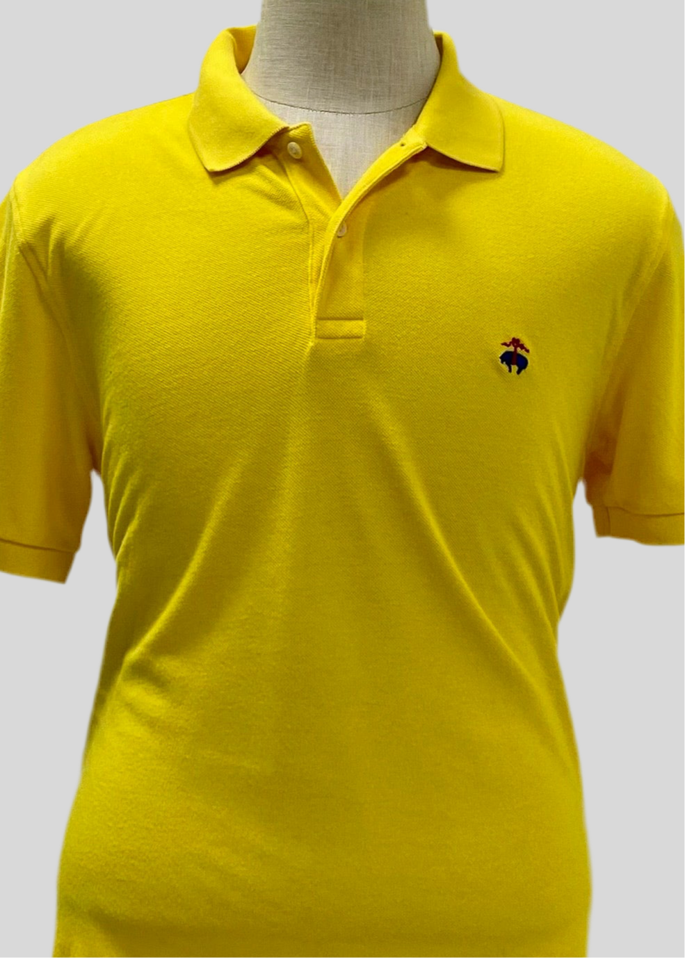 Camiseta Polo Brooks Brothers 🐑 color amarillo intenso Talla L Entalle Slim Fit