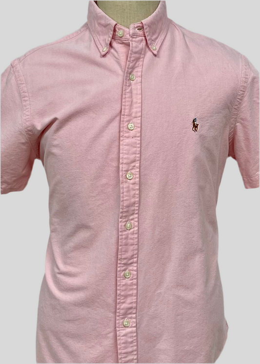 Camisa de botones Polo Ralph Lauren 🏇🏼 Oxford en color rosado claro Talla L Entalle Regular