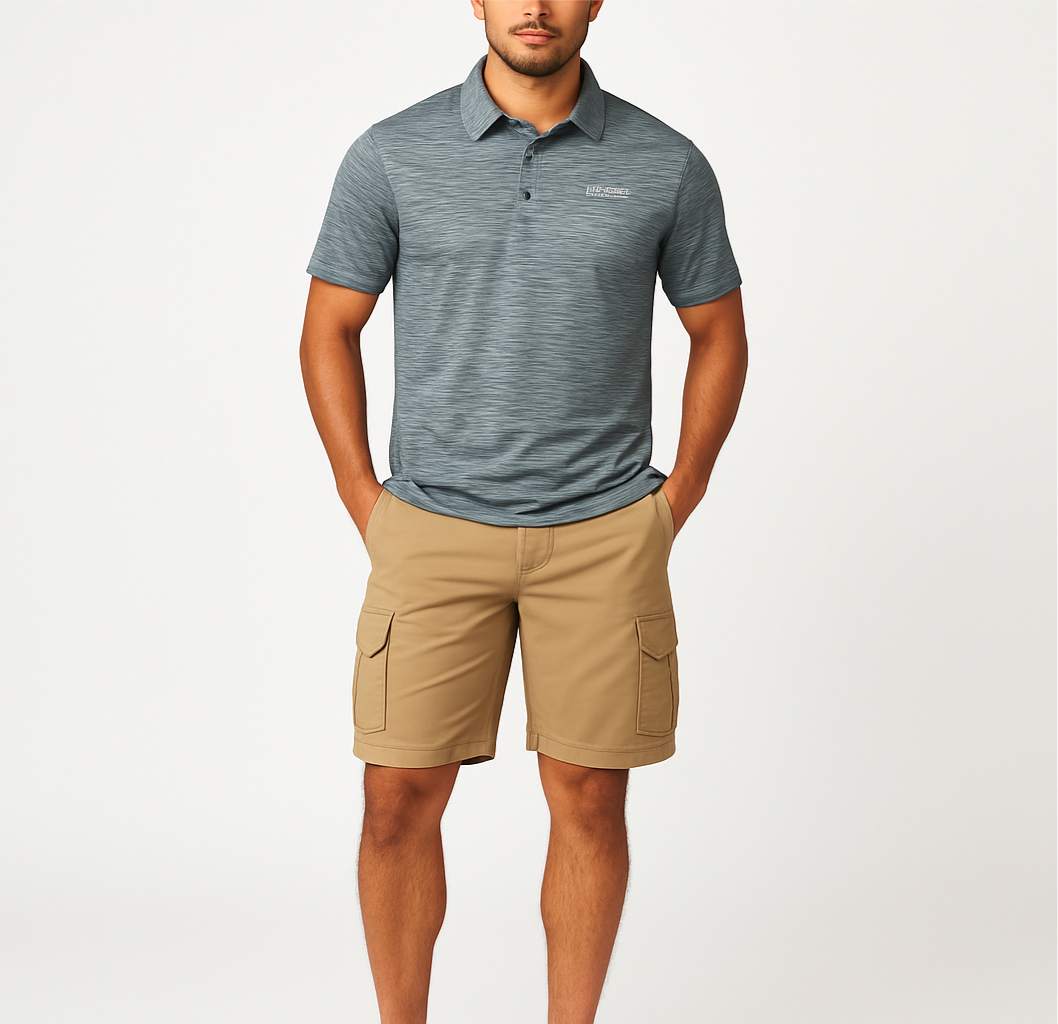 Camiseta Polo Columbia 🔷 Omni Freeze color gris degradado Talla S Entalle Regular