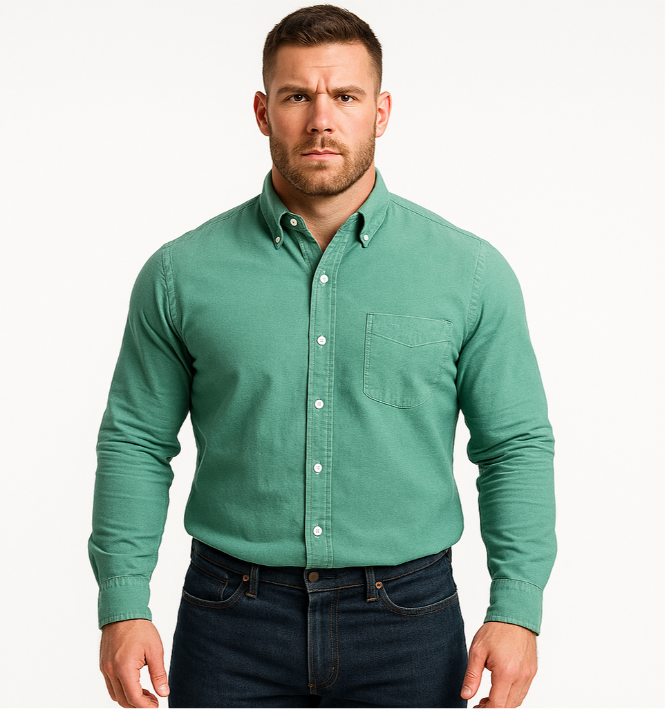 Camisa de botones GAP Oxford color verde Talla M Entalle Slim Fit