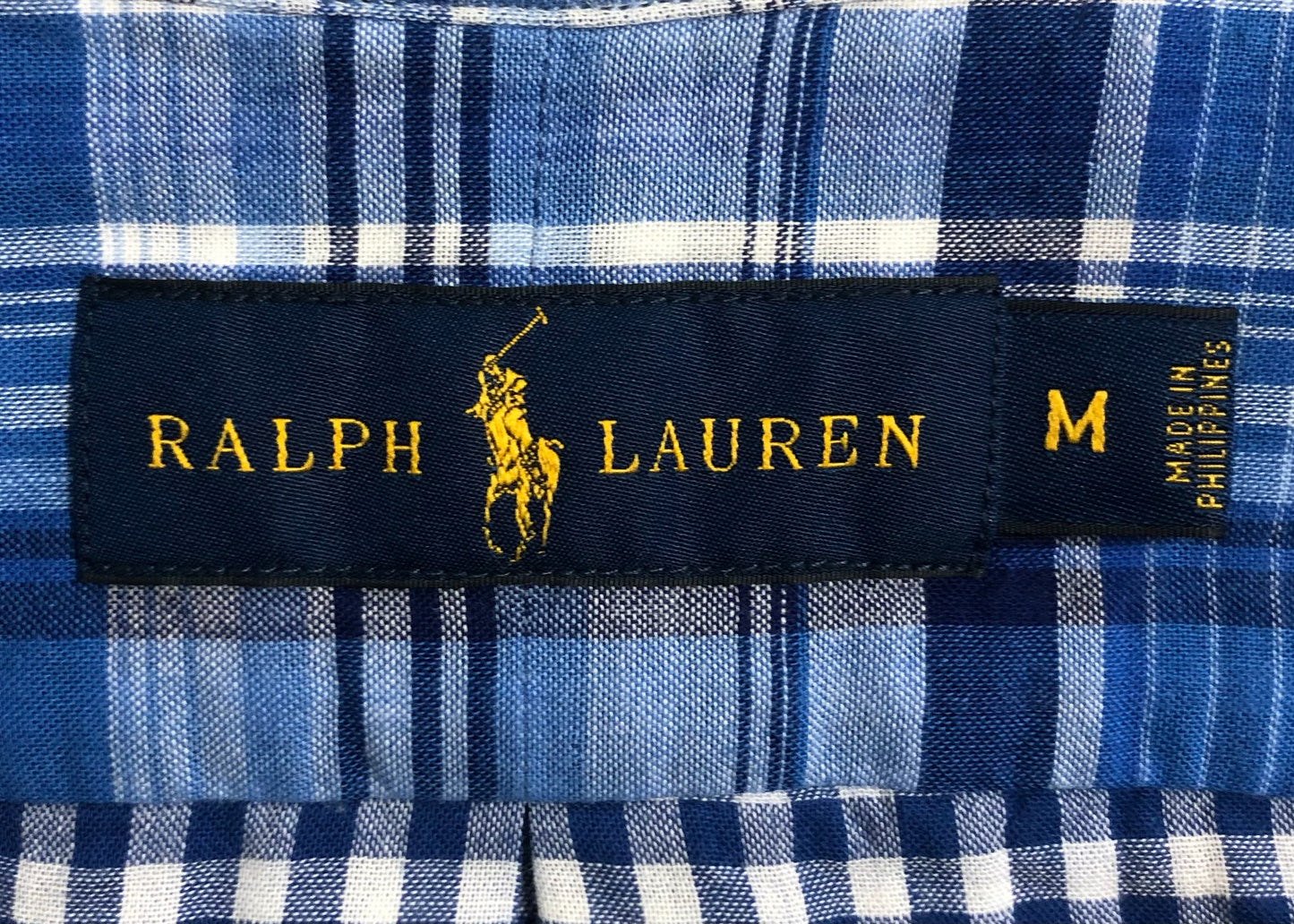 Camisa de botones Polo Ralph Lauren 🏇🏼 de cuadros celeste, azul y blanco Talla M Entalle Regular