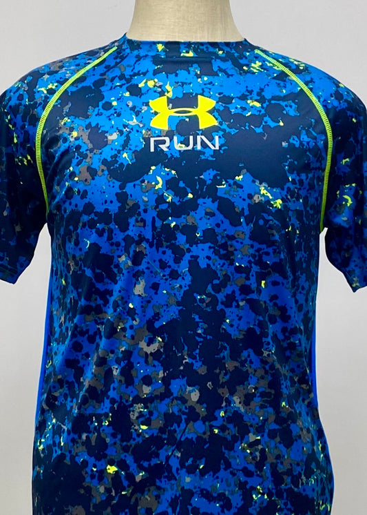 Camiseta de entrenamiento cuello redondo Under Armour 🏋🏽 diseño de grafiti en color azul y amarillo intenso Talla M