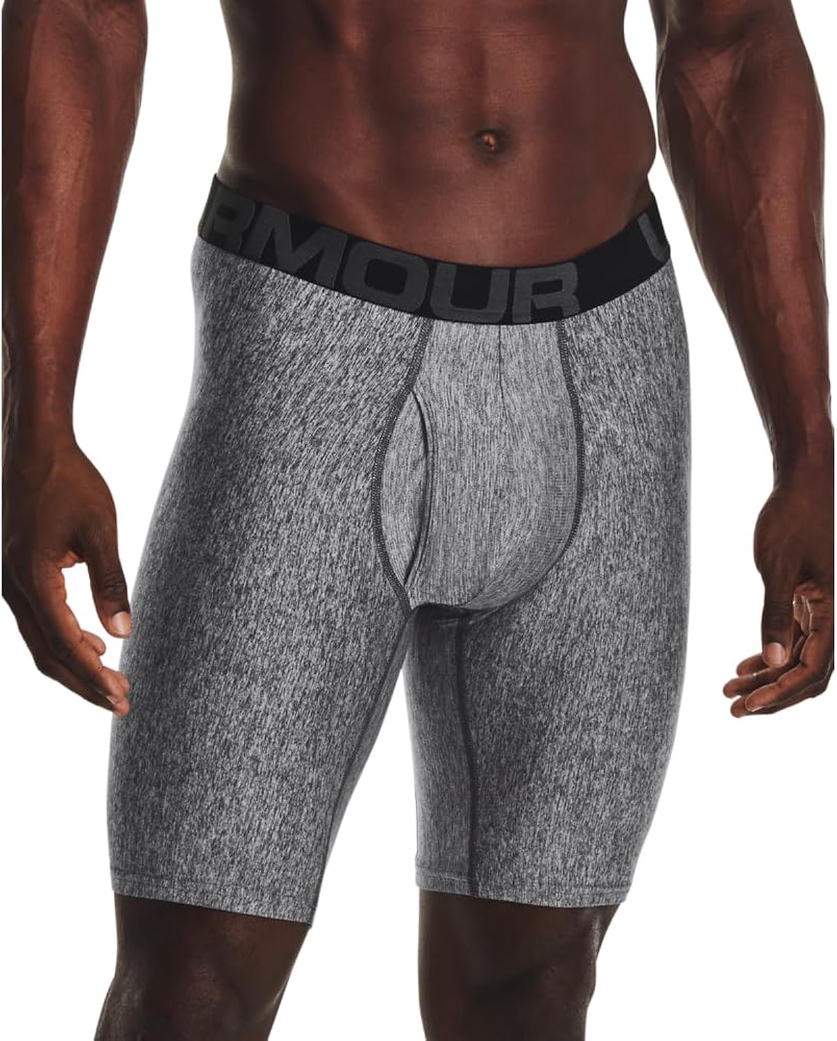 Combo de 3 Boxers Briefs Under Armour 🏋🏽 Tela Performance Tech de 9” de largo color negro, gris claro y oscuro Talla M
