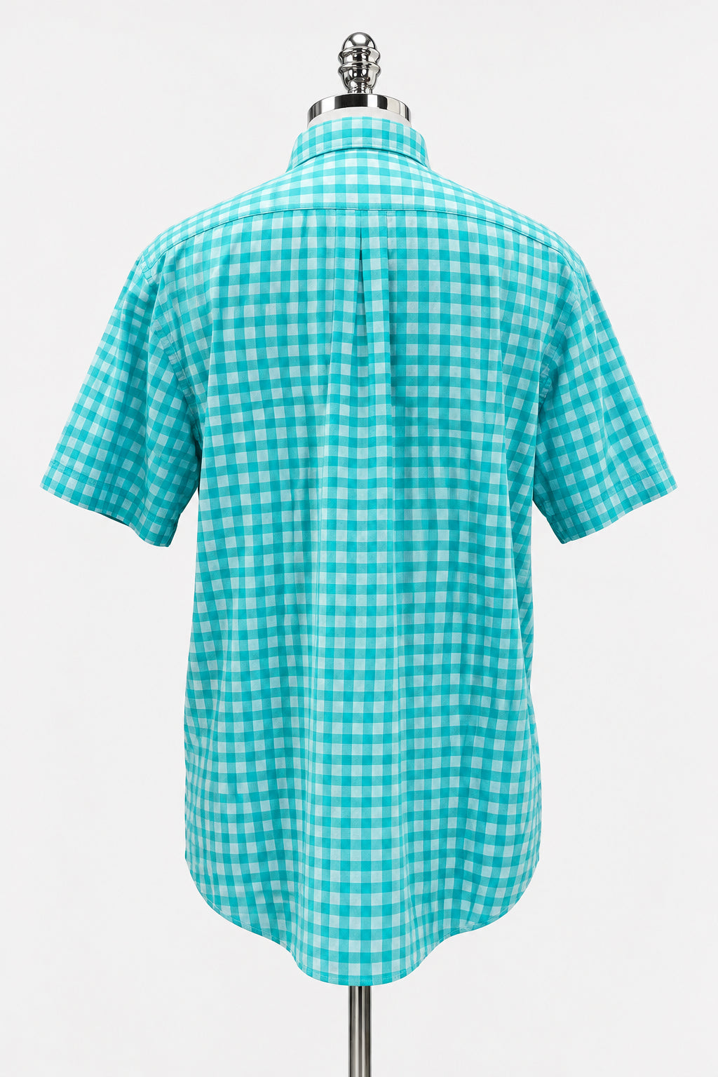 Camisa de botones Vineyard Vines 🐳 de cuadros gingham en color turquesa y gris Talla L Entalle Clásico