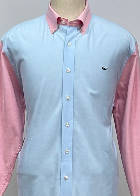 Camisa de botones Vineyard Vines 🐳 Oxford con franjas multicolor Talla XL Entalle Slim Fit