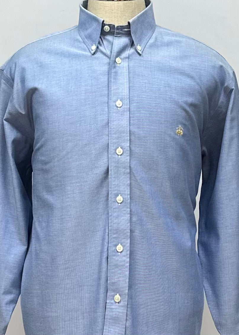 Camisa Brooks Brothers 🐑 color celeste claro tornasol Talla XL Entalle Regular