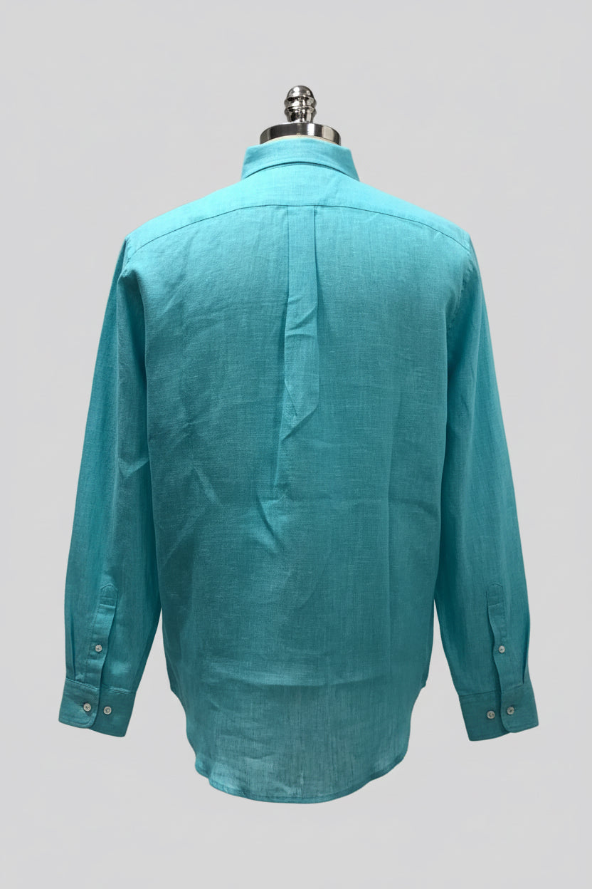 Camisa de botones Vineyard Vines 🐳 De Lino color turquesa Talla M Entalle Clásico