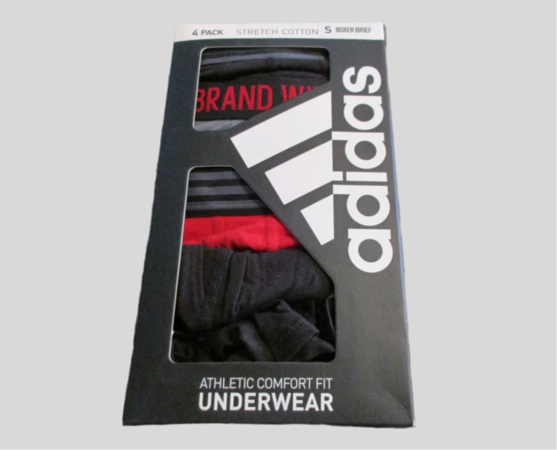 Boxers Briefs Adidas Tela Stretch Cotton color gris y rojo Talla L