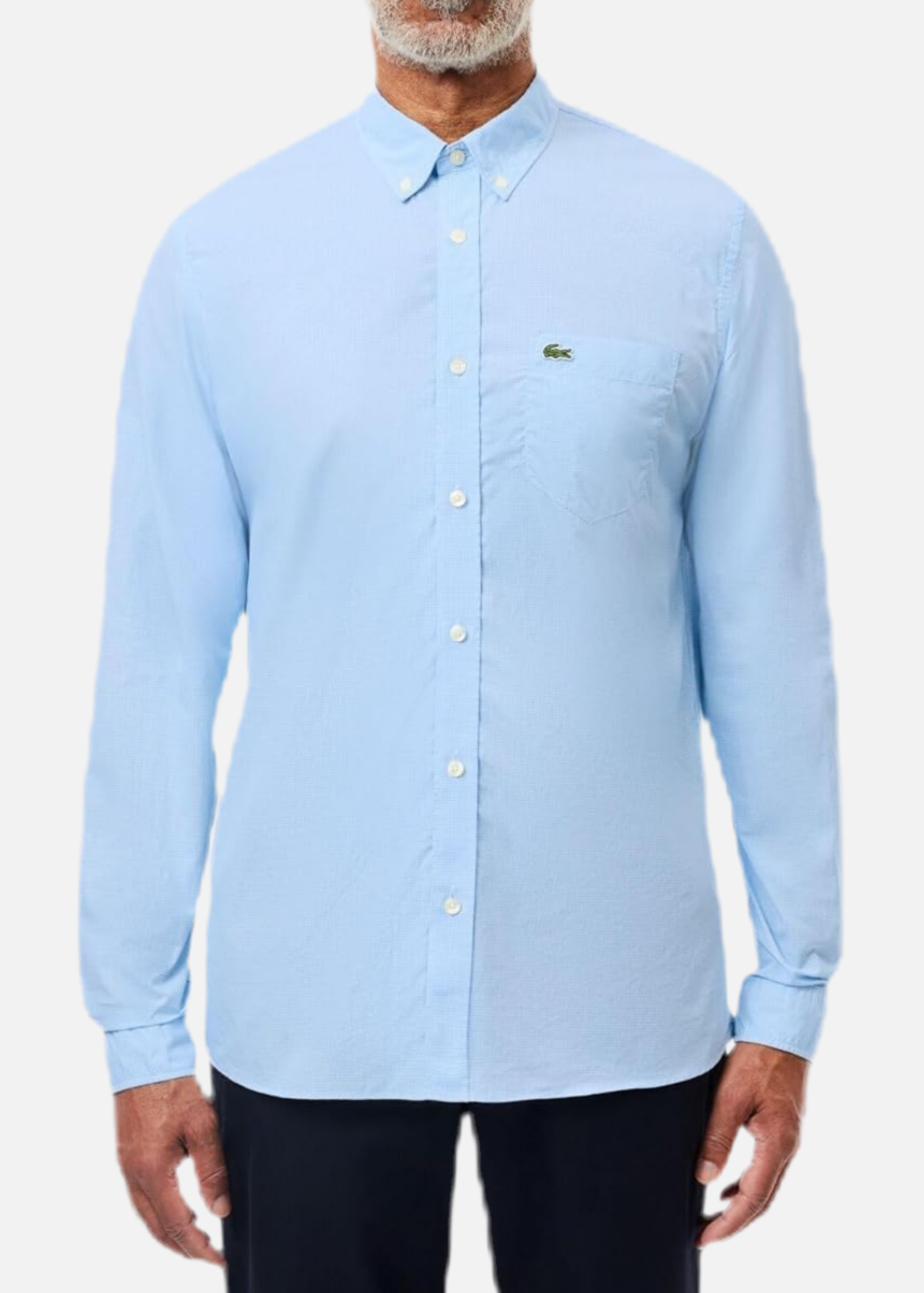 Camisa de botones Lacoste 🐊 Oxford color celeste Talla L Entalle Regular