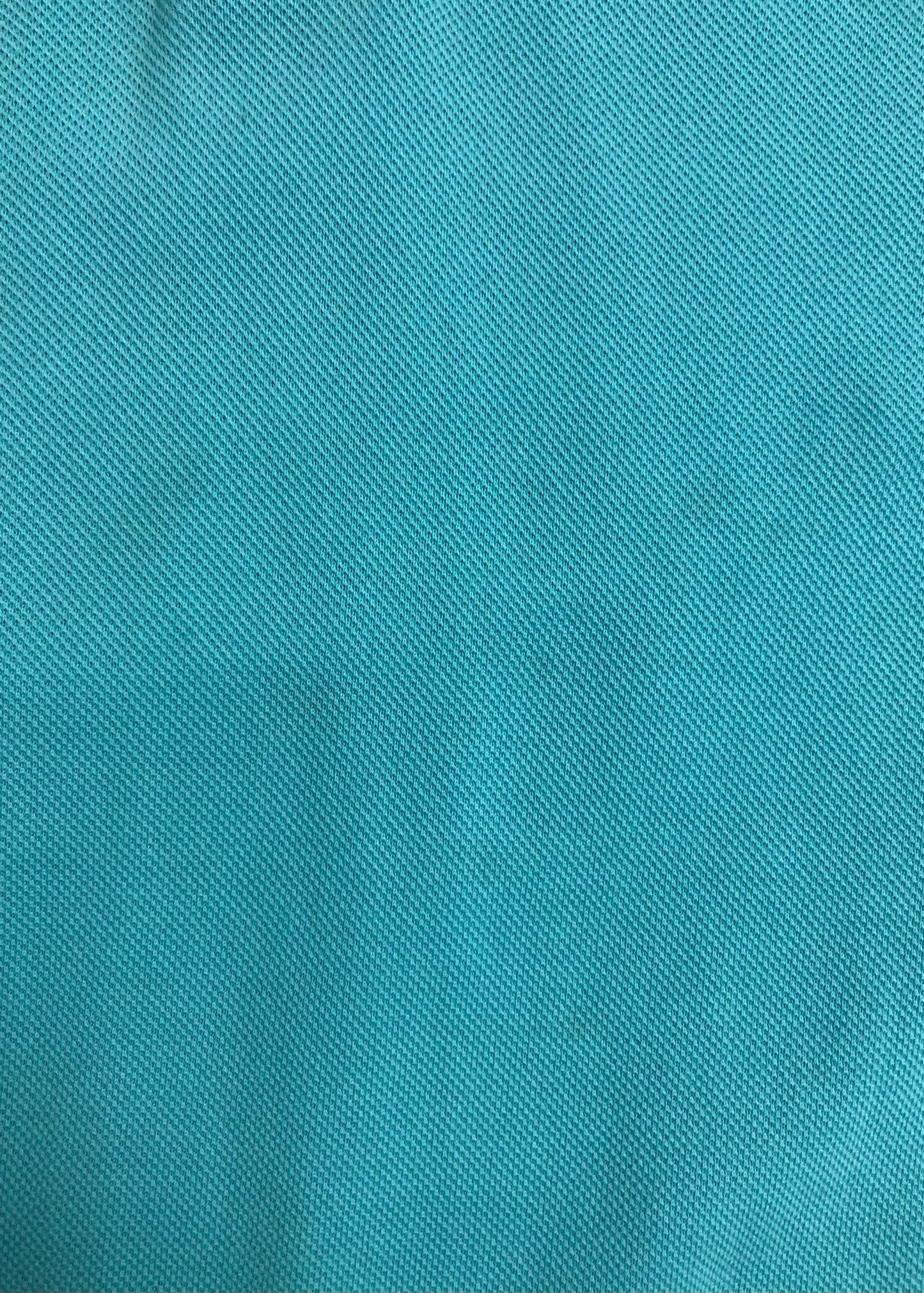 Camiseta Polo Lacoste 🐊 color turquesa con diseño en cuello y manga color verde Talla XL Entalle Regular (ver descripción)