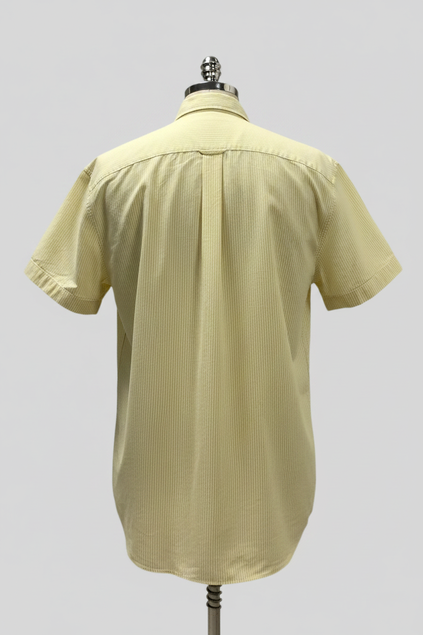 Camisa Tommy Hilfiger 🇺🇸 color Amarillo con patrón de rayas en color blanco Talla XXL Entalle Regular