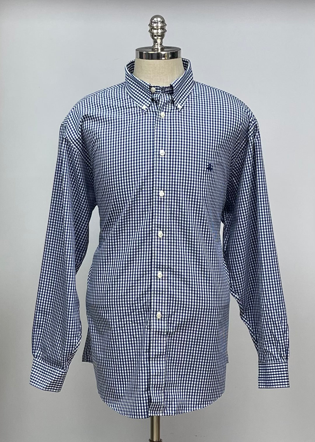 Camisa Brooks Brothers 🐑 con patrón de cuadros gingham en azul oscuro y blanco Talla XXL Entalle Regular