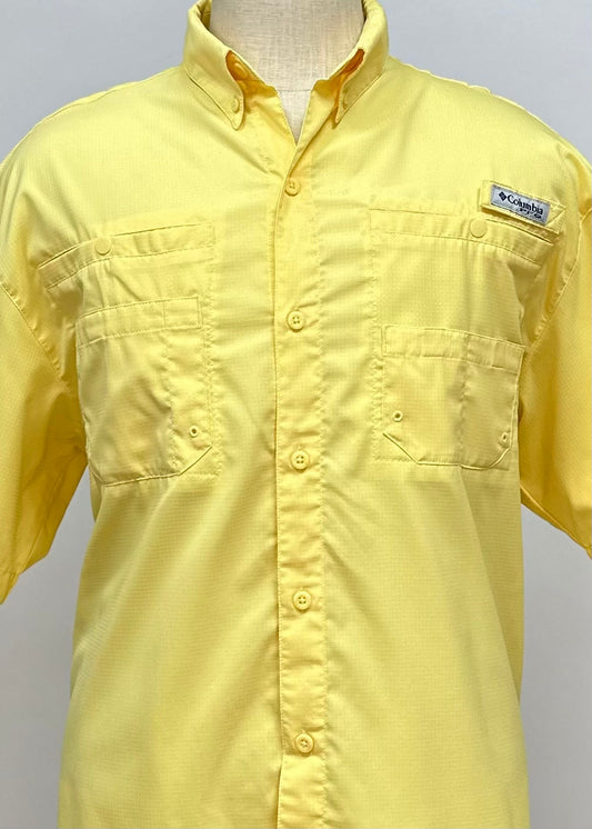 Camisa Columbia 🔹color amarillo con Omni Shade Manga corta Talla L