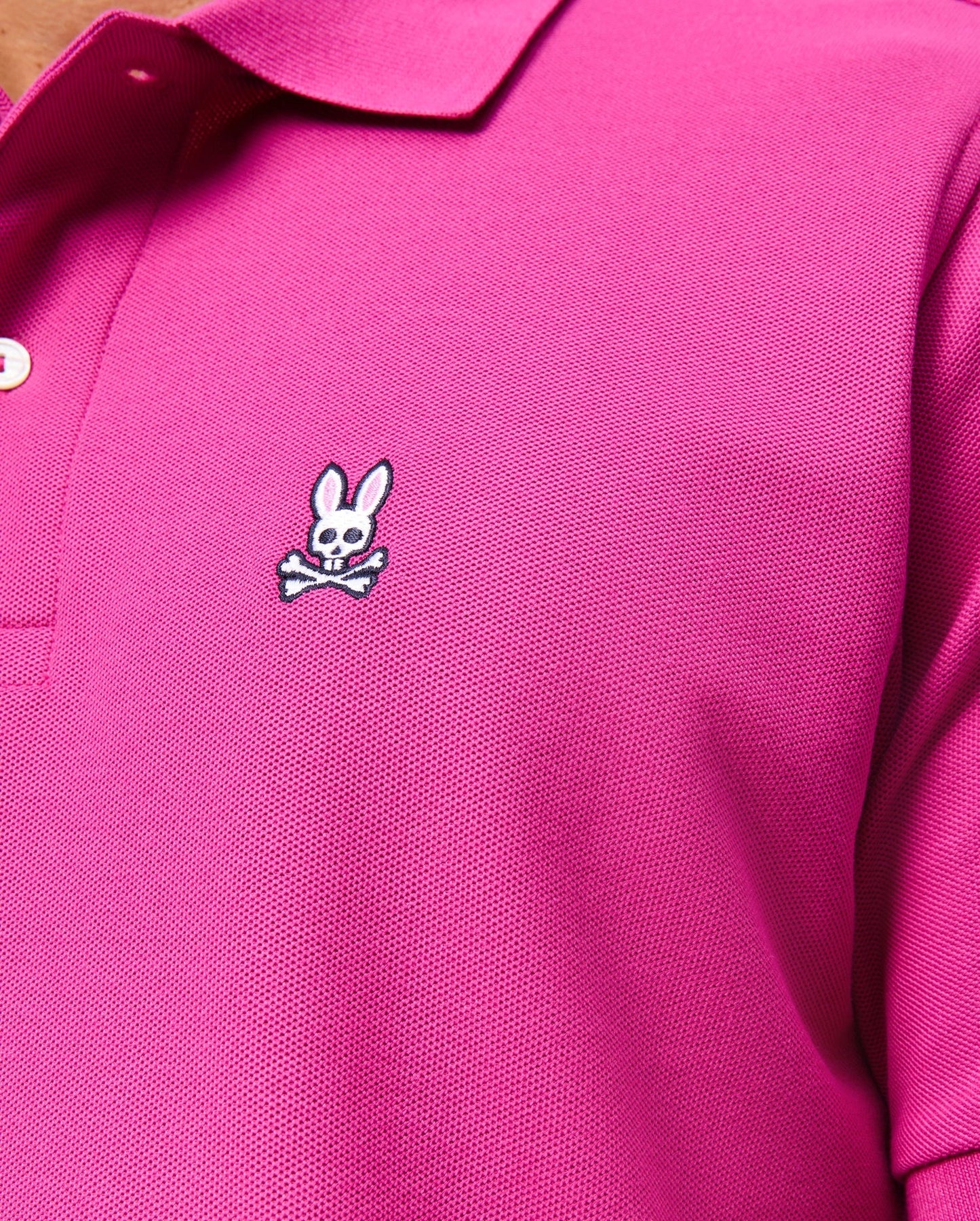 Camiseta Polo Psycho Bunny 🐰  color rosado intenso clásico Talla XL Entalle Regular