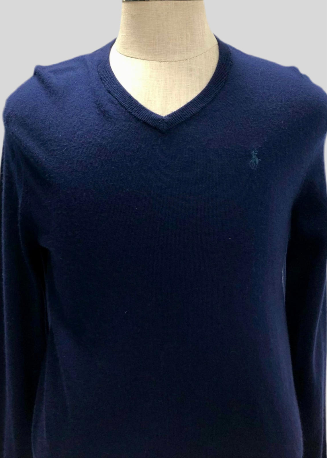 Sueter Jersey con cuello V Polo Ralph Lauren 🏇🏼 color azul navy Talla S