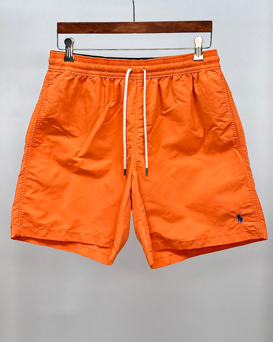 Short de baño Polo Ralph Lauren 🏇🏼color naranja y logo bordado en color azul talla L