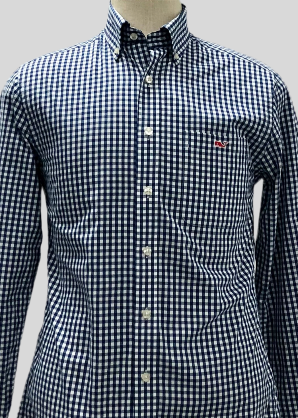 Camisa de botones Vineyard Vines 🐳 de cuadros gingham en color azul y blanco Talla S Entalle Slim Fit