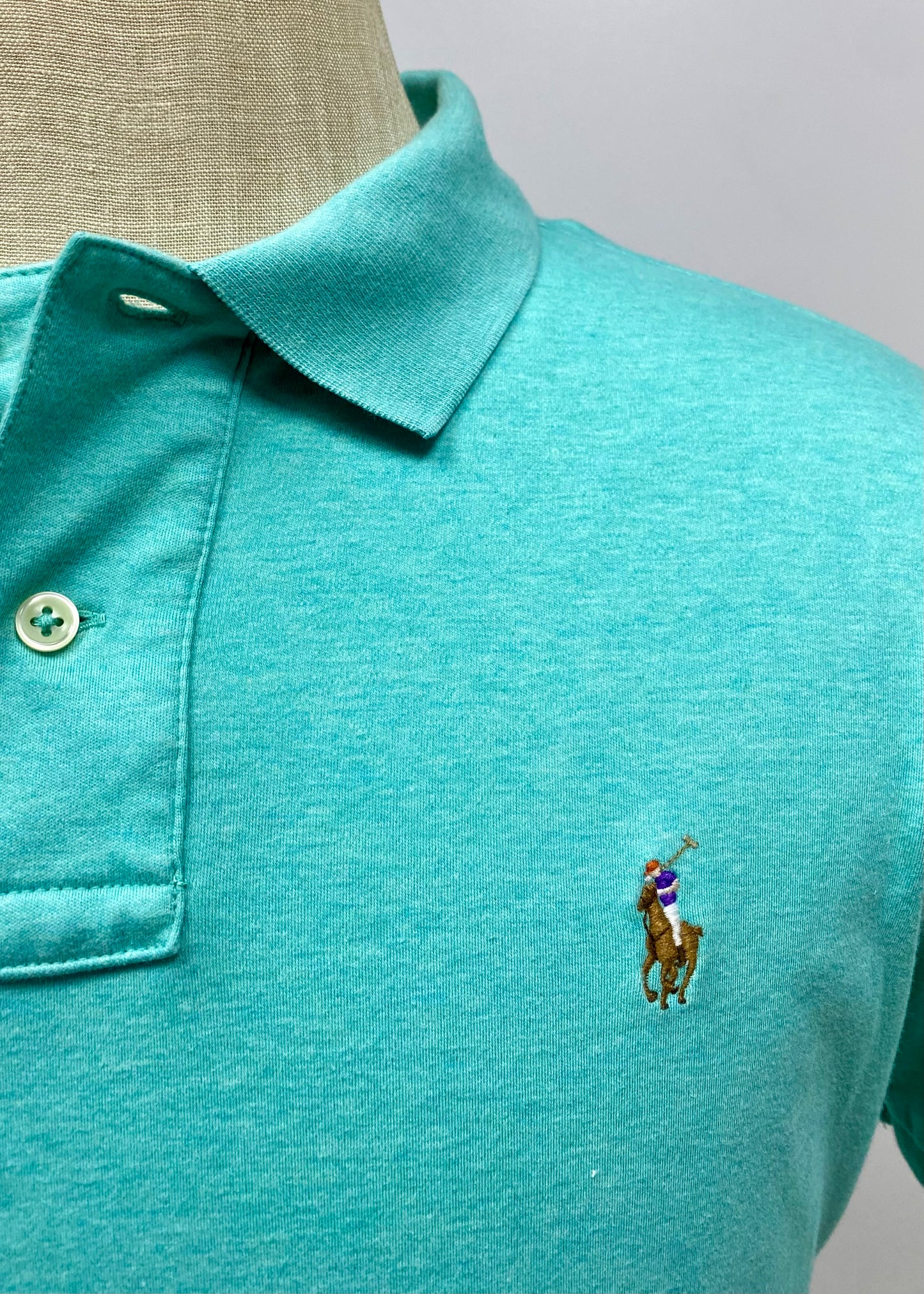 Camiseta Polo Ralph Lauren 🏇🏼 color turquesa Talla L Entalle Regular