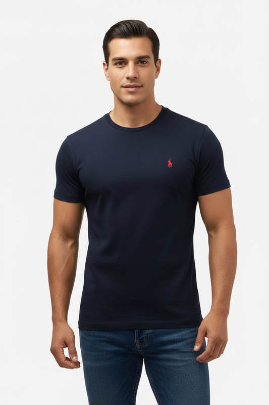 Camiseta cuello redondo Polo Ralph Lauren 🏇🏼 color azul navy Talla Small