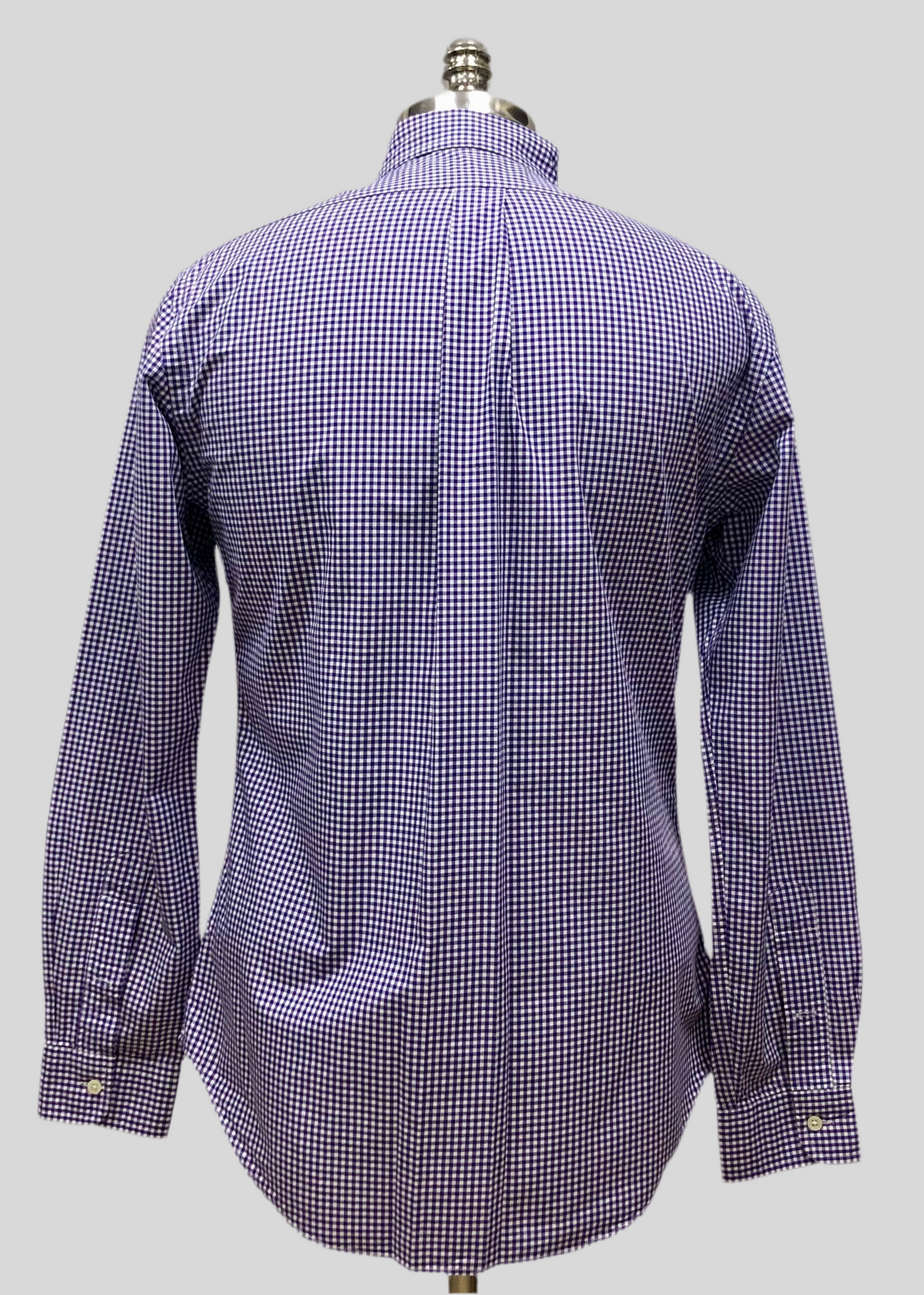 Camisa Polo Ralph Lauren 🏇🏼 de cuadros gingham morado y blanco Talla M Entalle Slim Fit